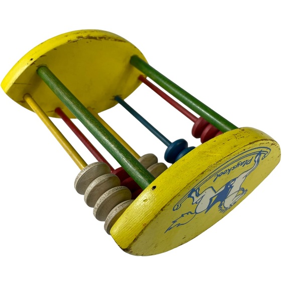 Vintage Wooden Playskool Mathematic Abacus Math Learning Simple Montessori Kid - Picture 7 of 16